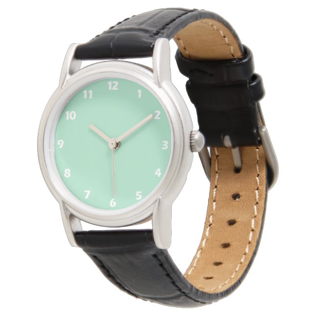 Grüne Farbe des Meeresbodens Armbanduhr (Schrägansicht)