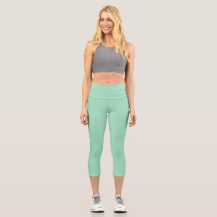 Grüne Farbe des Meeresbodens Capri Leggings