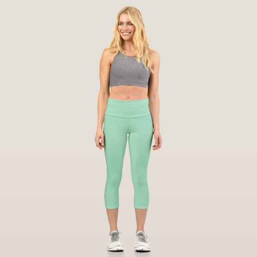 Grüne Farbe des Meeresbodens Capri Leggings (Vorderseite)