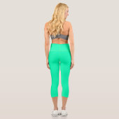 Grüne Farbe des Meeresbodens | Classic | elegant Capri Leggings (Rückseite)