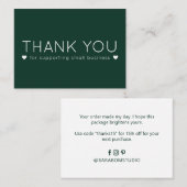 Grüne Farbe Einfache Moderne Vielen Dank an Geschä Visitenkarte (Vorne/Hinten)