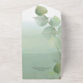 Grüne Farbe Eukalyptus Kein Abendessen All In One Einladung (Außenbereich)