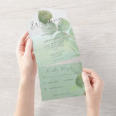 Grüne Farbe Eukalyptus Kein Abendessen All In One Einladung (Abreißen)