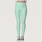 Grüne Farbe mit fester Minze Leggings (Vorderseite)