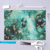 Grüne Farbe mit Golden Star Burst Seidenpapier (Handwerk)