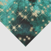 Grüne Farbe mit Golden Star Burst Seidenpapier (Ausschnitt)