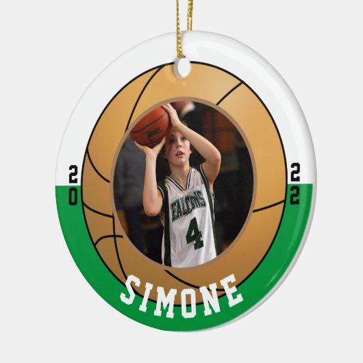 Grüne Farben des Baseball-Teams Keramik Ornament (Links)