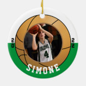 Grüne Farben des Baseball-Teams Keramik Ornament (Hinten)