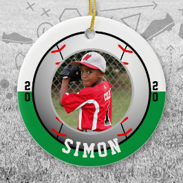 Grüne Farben des Baseball-Teams Keramik Ornament