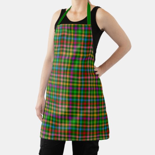 Grüne farbenfrohe Gingham-Karo-Muster Schürze (InSitu)