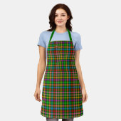 Grüne farbenfrohe Gingham-Karo-Muster Schürze (Getragen)