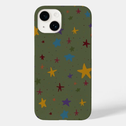 Grüne farbenfrohe Stern Handyhülle Case-Mate iPhone Hülle (Rückseite)