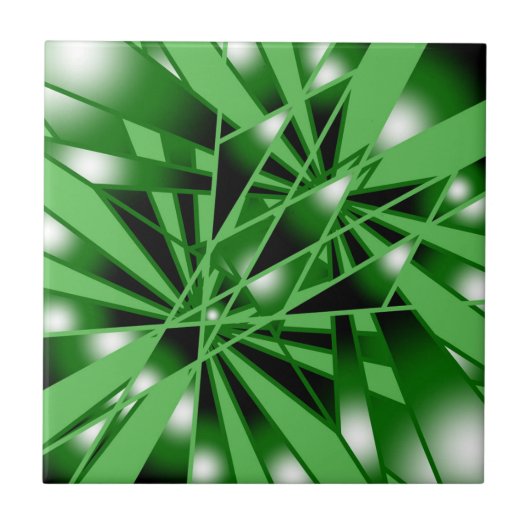Grüne Farbfilterung Kunstaussicht Zeichnend Fliese (Vorderseite)