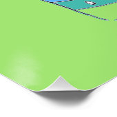 Grüne, farbige Blume in einem Tasse Poster (Ecke)