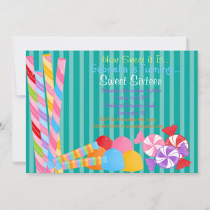 Grüne Farbige Menge Süßigkeiten 16 Einladung