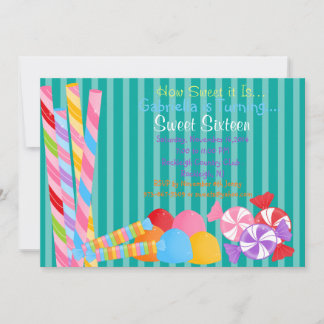 Grüne Farbige Menge Süßigkeiten 16 Einladung