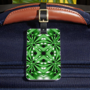 Grüne Farblinie ausgefüllt Zeichnend Perspektive Gepäckanhänger