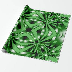 Grüne Farblinie ausgefüllt Zeichnend Perspektive Geschenkpapier