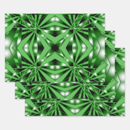 Grüne Farblinie ausgefüllt Zeichnend Perspektive Geschenkpapier Set