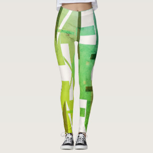 Grüne Farbtöne auf einem nicht-weißen MCM Gemuster Leggings