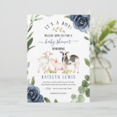 Grüne Farm Baby Dusche Einladung (Stehend Vorderseite)