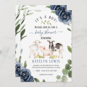 Grüne Farm Baby Dusche Einladung (Vorne/Hinten)