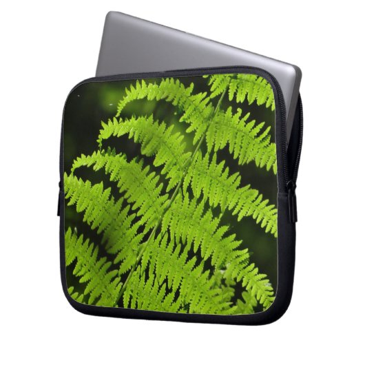 Grüne Farn Laptopschutzhülle (Vorderseite Links)