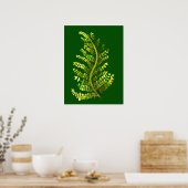 Grüne Farnblatt-Pflanzenkunst Poster (Küche)