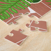 Grüne Farne und Hostas auf Terrakotta-Mosaik Puzzle (Seite)