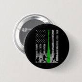 Grüne Fastpitch-Softll-Flagge - Softll-Spieler Auf Button (Vorne & Hinten)