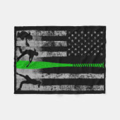 Grüne Fastpitch-Softll-Flagge - Softll-Spieler Auf Fleecedecke (Vorderseite (Horizontal))