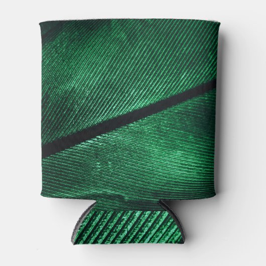 Grüne Feder, schöne Muster Textur. Dosenkühler (Vorderseite)