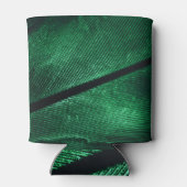 Grüne Feder, schöne Muster Textur. Dosenkühler (Rückseite)