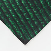Grüne Feder, schöne Muster Textur. Fleecedecke (Ecke)