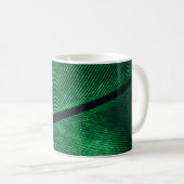 Grüne Feder, schöne Muster Textur. Kaffeetasse (VorderseiteRechts)
