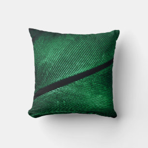 Grüne Feder, schöne Muster Textur. Kissen