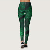 Grüne Feder, schöne Muster Textur. Leggings (Rückseite)