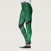 Grüne Feder, schöne Muster Textur. Leggings (Links)