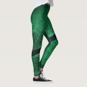 Grüne Feder, schöne Muster Textur. Leggings (Rechts)