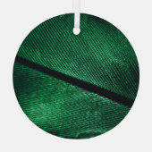 Grüne Feder, schöne Muster Textur. Ornament Aus Glas (Rückseite)