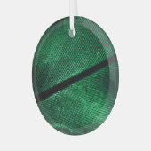 Grüne Feder, schöne Muster Textur. Ornament Aus Glas (Vorderseite links)