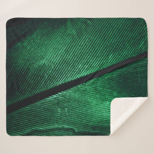 Grüne Feder, schöne Muster Textur. Sherpadecke (Vorderseite (Horizontal))