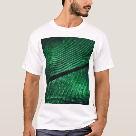 Grüne Feder, schöne Muster Textur. T-Shirt (Vorderseite)