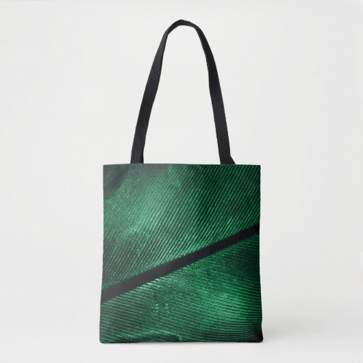 Grüne Feder, schöne Muster Textur. Tasche (Vorderseite)