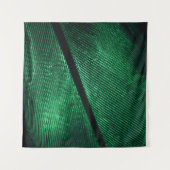 Grüne Feder, schöne Muster Textur. Wandteppich (Vorderseite (Horizontal))