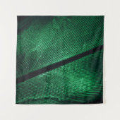 Grüne Feder, schöne Muster Textur. Wandteppich (Vorderseite)