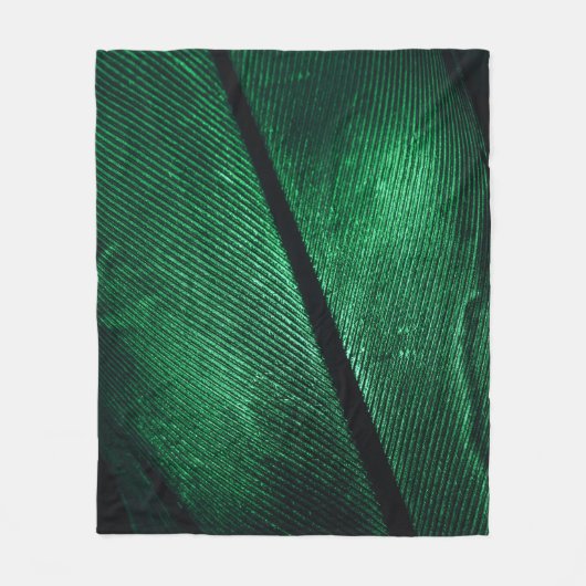 Grüne Feder, schöne Mustertextur. Fleecedecke (Vorderseite)
