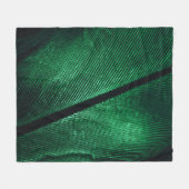 Grüne Feder, schöne Mustertextur. Fleecedecke (Vorderseite (Horizontal))