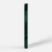Grüne Feder, schöne Mustertextur. iPhone Hülle (Rechte Seite)