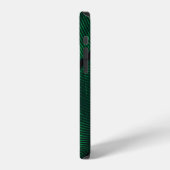 Grüne Feder, schöne Mustertextur. iPhone Hülle (Linke Seite)